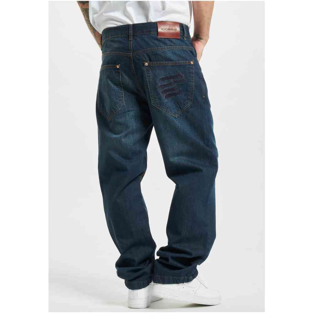 Rocawear - WED Loose Fit Jeans Pantalon large - Bleu foncé